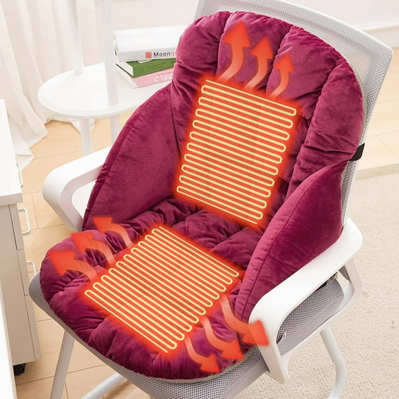 Nkmbld Usb Heated Seat Cushion for Office Chair, Heated Seat Pad with Lumbar Support, Large Heating Area Heated Seat Cover for Home Office, Wheelchair