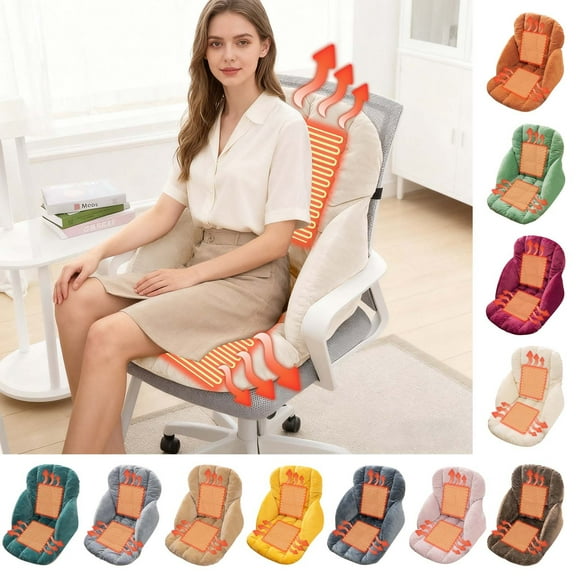 Nkmbld Usb Heated Seat Cushion for Office Chair, Heated Seat Pad with Lumbar Support, Large Heating Area Heated Seat Cover for Home Office, Wheelchair