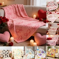 Nkmbld Valentine's Day Throw Blanket Red Pink Heart Fuzzy Blanket Romantic Love Heart Decorative Soft Cozy Flannel Blanket for Mom Couple Home Bed Sofa
