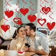 thumbnail image 1 of Nkmbld Valentines Day Decor Red Heart Garland Hanging Sparkling Love Streamer Glitter Bunting Banner Twinkle Heart Backdrop for Wedding Valentines Party Decor, 1 of 8