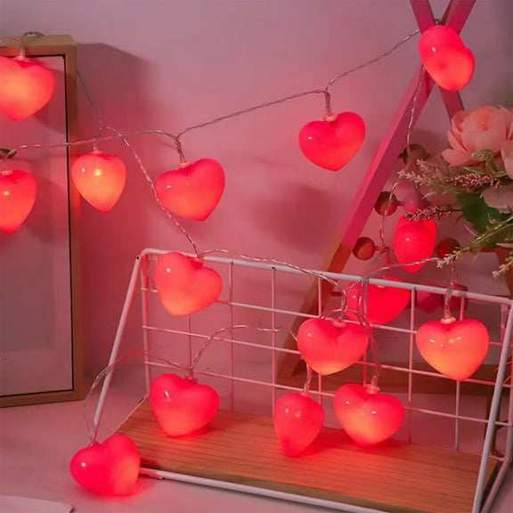 Nkmbld Valentines Day Decorations String Lights, Connectable Waterproof Heart String Lights for Bedroom, Window, Wedding, Anniversary, Indoor Outdoor