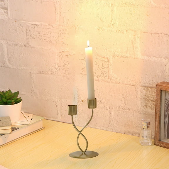 Nkmbld Vintage Candle Stick Holder, Xmas Valentine's Day Candle Holder Vintage Decorative for Table Centerpiece Mantel Decor Holiday Housewarming Gifts, Gold