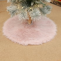 Nkmbld Vintage Christmas Tree Skirt Solid Color Christmas Tree Collar, Vintage Style Christmas Tree Base Cover for Indoor Outdoor Christmas Decorations, Pink