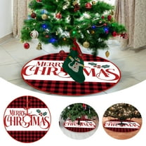 Nkmbld Vintage Christmas Tree Skirt, Xmas Tree Mat with Winter Snowflake for Christmas Decorations Holiday Party Indoor Outdoor Home Decor