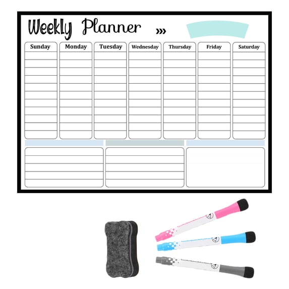 Nkmbld Wall Calendar Dry Erasable Calendar Magnetic Calendar for Fridge Kitchen Board Calendar for Refrigerator, Reusable Monthly Weekly Planner, White