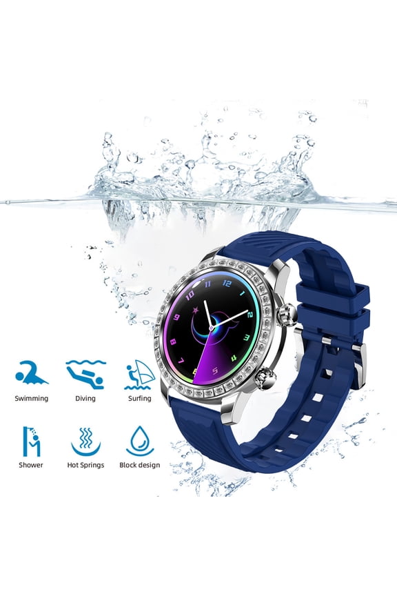 Watch Fitness Tracker High Precision Smartwatch with Two Watch Bands Bluetooth HD Call Intelligent Voice Control Sports Watch, Blue