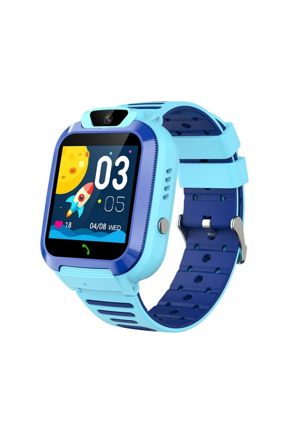 Watch Fitness Tracker Intelligent Watch with High-Definition Touchscreen and Camera for Video Calls 4G Card Pluggable Phone Watch Accurate Positioning, Blue