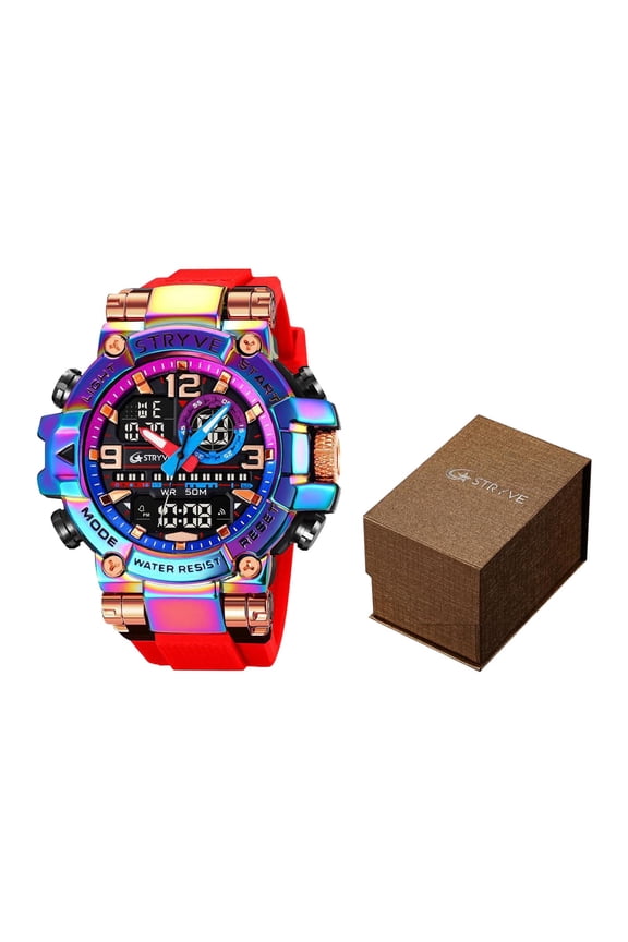 Watch Fitness Tracker Sports Luminous Electronic Watch, Large Screen Advanced Bluetooth Calling Features and Exceptional Extended Battery Life, Red