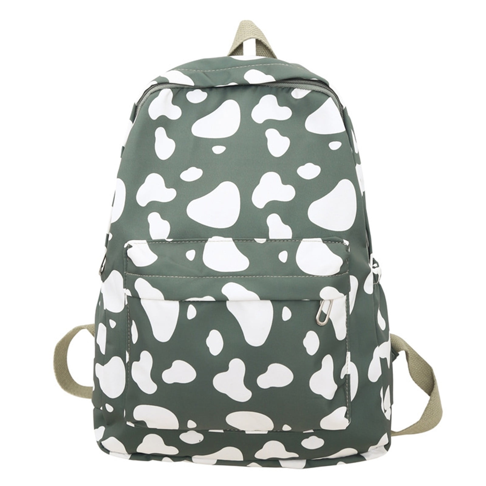 Nkmbld Waterproof Backpack Cute Cow Print Backpack Fashionable and Versatile Large Capacity Backpack, Green