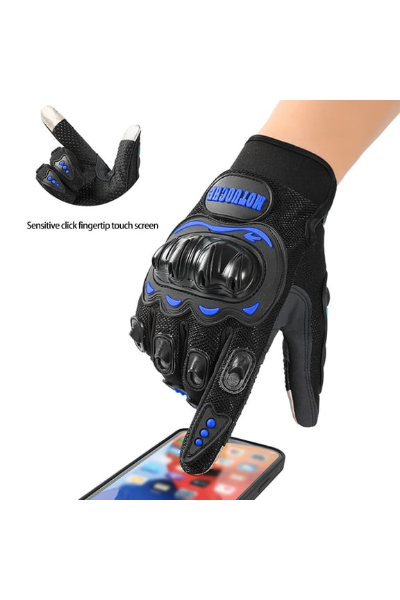 Winter Motorcycle Gloves, Rainproof Riding Warm Gloves with Touchscreen for Motorcycle Riding, Racing, Cycling, Dirt Bike, Blue