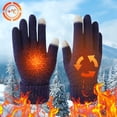 thumbnail image 1 of Nkmbld Winter Thermal Gloves for Men Women, Thermal Knitted Gloves Touchscreen Waterproof Windproof Sports Gloves Plain Breathable Mittens for Outdoor, Blue, 1 of 8