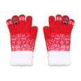 thumbnail image 1 of Nkmbld Winter Thermal Gloves for Men Women, Snowflake Christmas Tree Warm Gloves Winter Padded Thickened Knitted Plush Mittens for Cold Weather, Red, 1 of 8