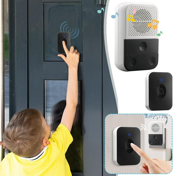 Nkmbld Wireless Doorbells for Home, Household Commercial British Standard Music Wireless Doorbell for Bedroom, Apartment, Bussiness, Elderly, White