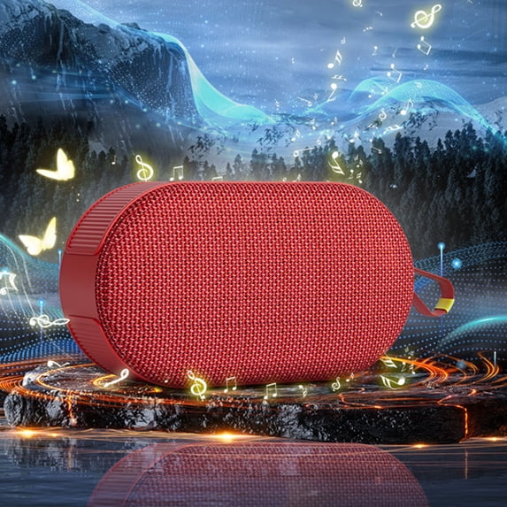 Nkmbld Wireless Speakers with Bluetooth Mini Portable Card Insertion Radio RGB Dazzling Light Effect Large Speaker Stereo Sound Effect Bluetooth Speaker, Father's Day Gifts, Red