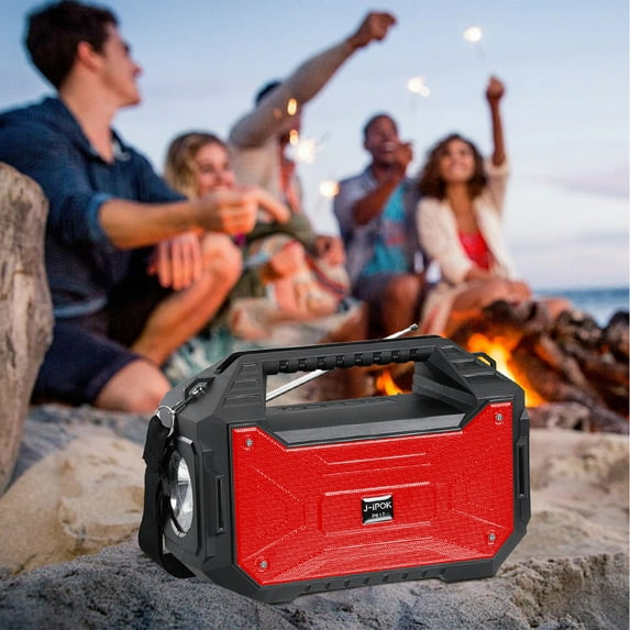 Nkmbld Wireless Speakers with Bluetooth Speaker Wireless Card Radio Portable Outdoor Large Flashlight Solar Audio, Father's Day Gifts, Red