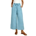 thumbnail image 1 of Nkmbld Womens Linen Pants Wide Leg Drawstring Flowy Plus Size Work Pants Summer Beach Trousers, 1 of 7