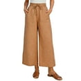 thumbnail image 1 of Nkmbld Womens Linen Pants Wide Leg Drawstring Flowy Plus Size Work Pants Summer Beach Trousers, 1 of 7