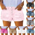 thumbnail image 1 of Nkmbld Womens Ripped Jean Shorts Frayed Hem Button Fly Summer Casual Shorts Denim Shorts, 1 of 6