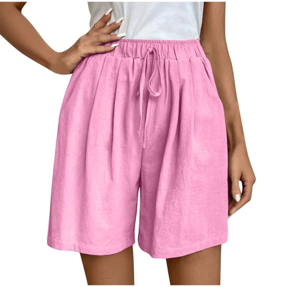 Nkmbld Womens Summer Shorts Casual Drawstring Elastic Waist with Pocket Comfy Lounge Wear