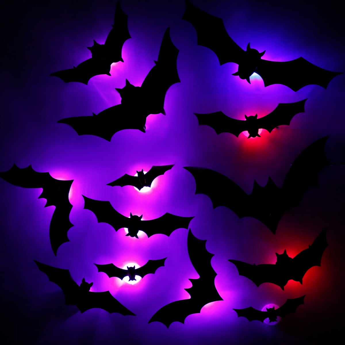 Nksldhw Led Bat Sticker 3D Bat Night Light Decoration Waterproof