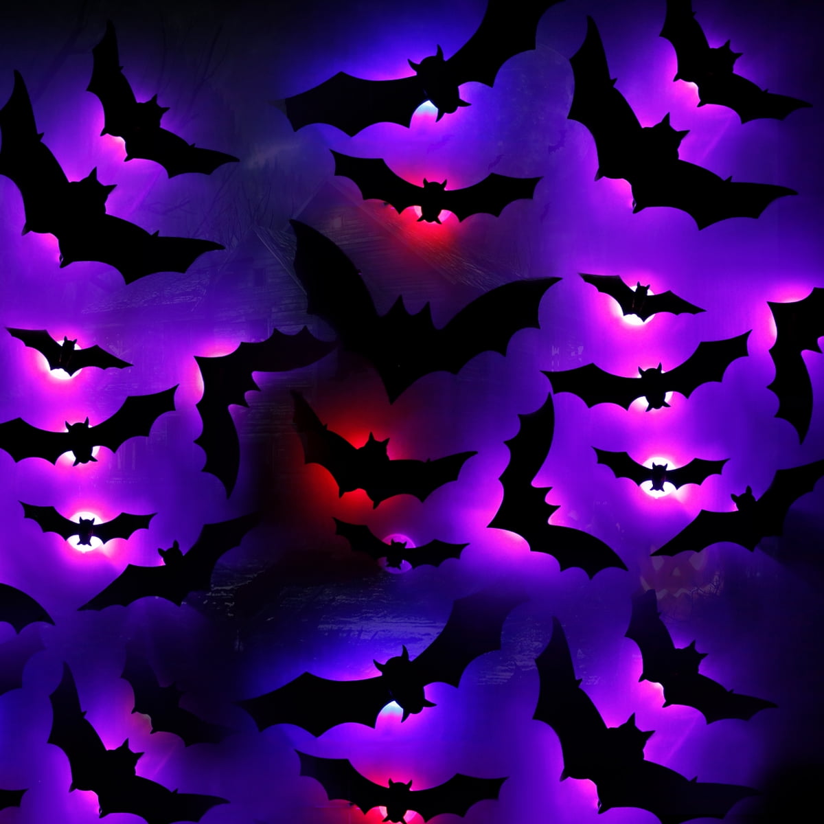 Nksldhw Led Bat Sticker 3D Bat Night Light Decoration Waterproof