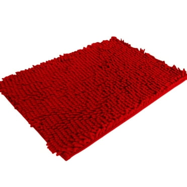 Nksudet Carpet Soft Shaggy Non Slip Absorbent Bath Mat Bathroom Shower Rugs Carpet Red Red
