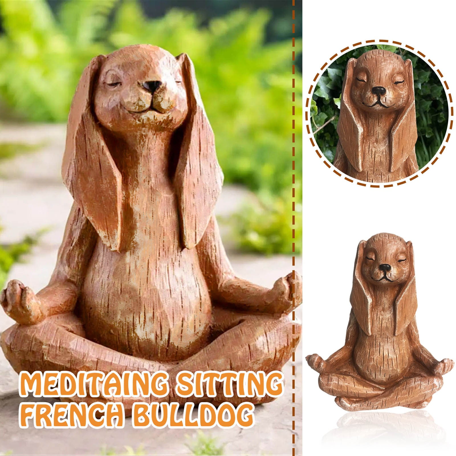Nksudet Rabbit Buddha Meditation Dog Statue Yoga Pose Rabbit Resin