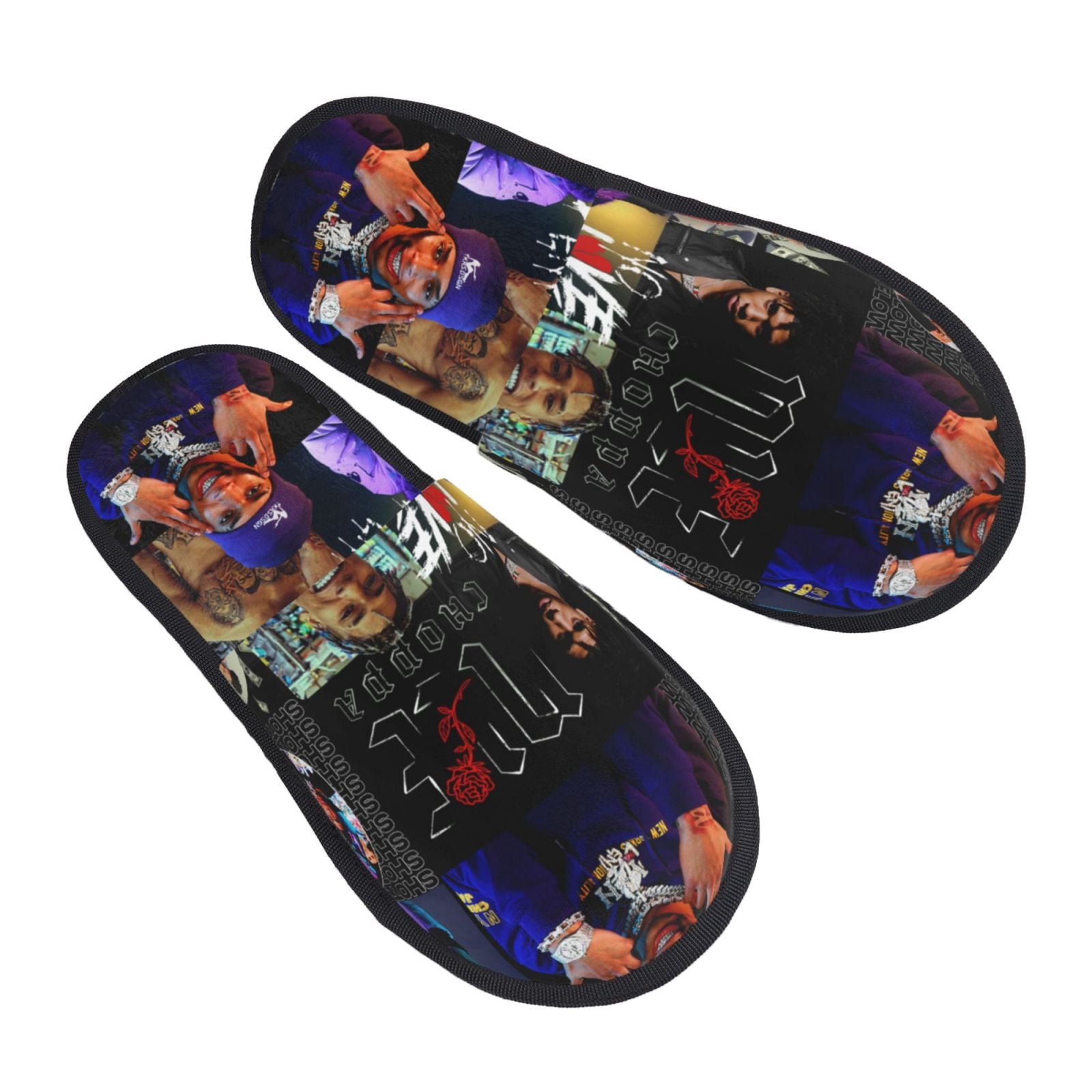 Nle Choppa Furry Slippers For Men Women Fuzzy House Slippers Winter ...