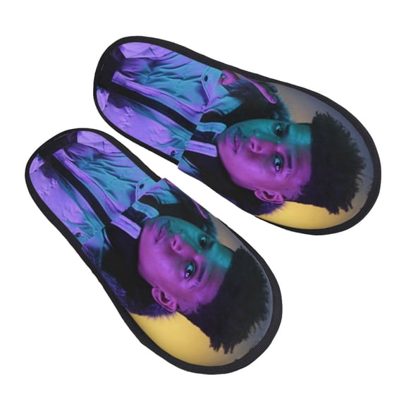 Nle Choppa Furry Slippers For Men Women Fuzzy House Slippers Winter Anti-Slip Indoor And Outdoor Slip On Shoes Medium