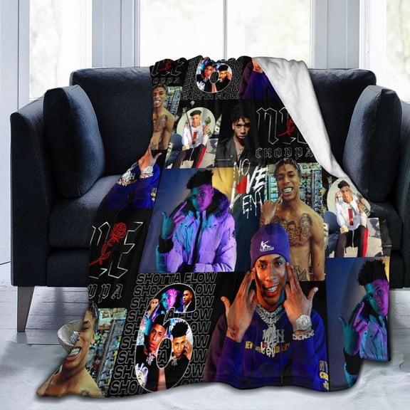 Nle Choppa Kids Adults Ultra-Soft Micro Fleece Blanket Throw All Season Fuzzy Lightweight Throw Blankets For Office Company Home Couch Bed Sofa 80"X60"