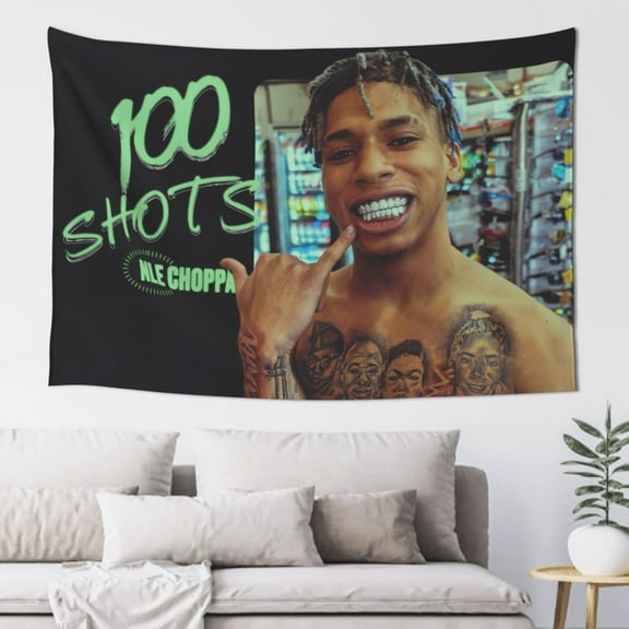 Nle Choppa Tapestry Wall Hanging Home Decoration Wall Blanket Dormitory Living Room Bedroom Backdrop Poster( 60x40inch)