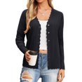 thumbnail image 1 of Nlife Button Down Sweater for Women Lightweight V Neck Cardigan Knitted Long Sleeve Top, 1 of 9