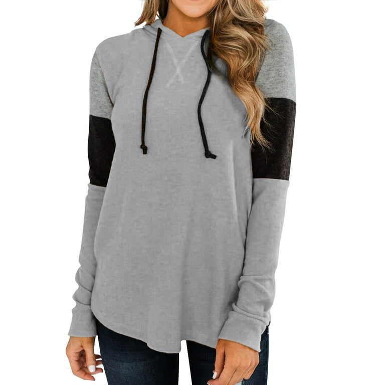 Asymmetric hem long sleeve grey hoodie sale