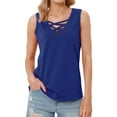 thumbnail image 1 of Nlife Women Sleeveless Criss Cross V Neck Casual Tank Top Basic Summer Outfits, 1 of 5