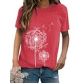 thumbnail image 1 of Nlife Women Dandelion Graphic Printing Round Neck Short Sleeve T-Shirt, 1 of 2