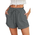 thumbnail image 1 of Nlife Women Elastic High Waisted Drawstring Side Pockets Athletic Shorts, 1 of 4