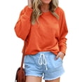 thumbnail image 1 of Nlife Women Long Sleeve Crew Neck Solid Color Basic Sweatshirts, 1 of 2