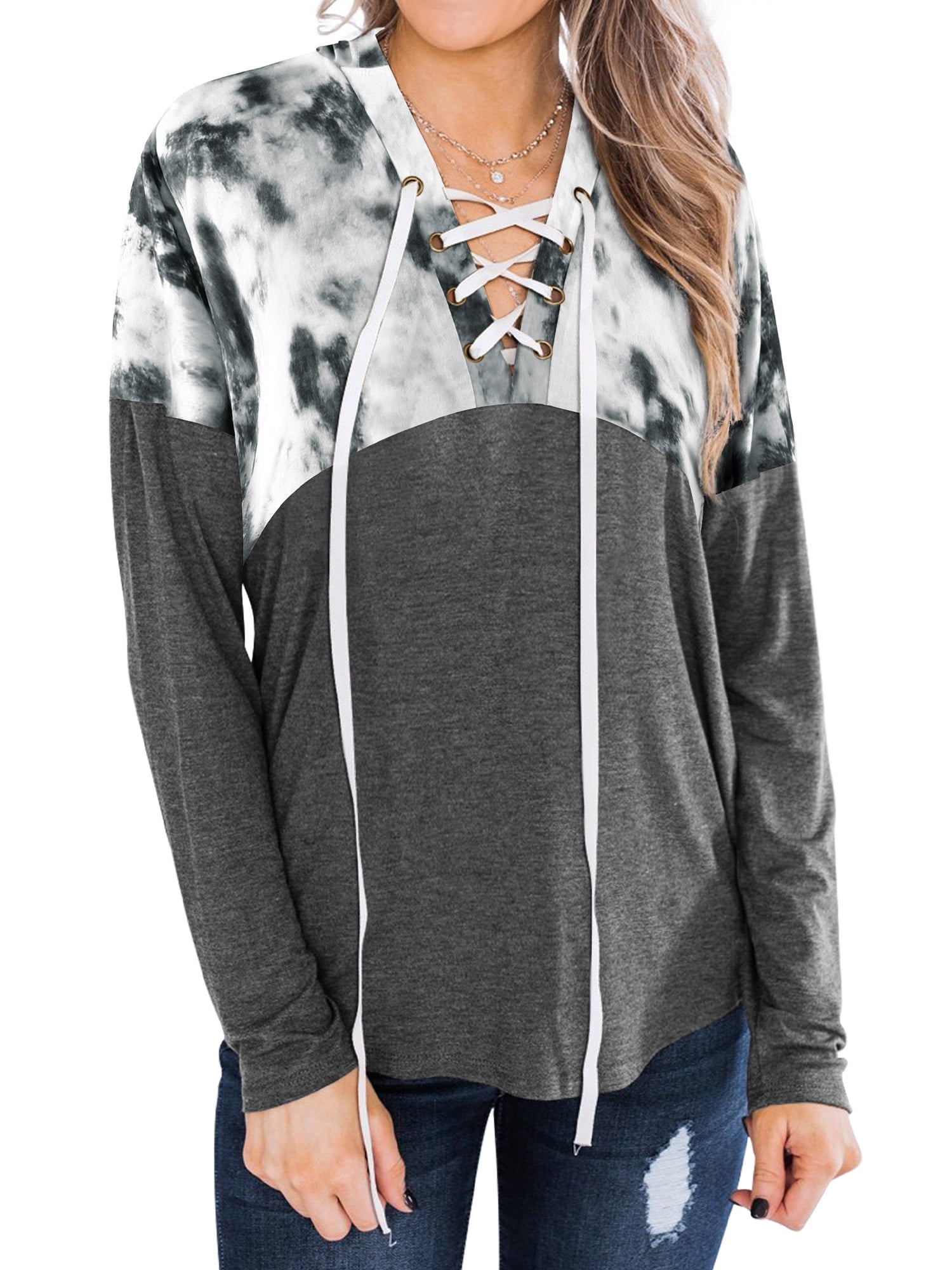 Letter Tie Dye Print Two Piece Sets for Women Long Sleeve Hoodies Crop Top