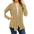 thumbnail image 1 of Nlife Women Long Sleeve Open Front Asymmetric Hem Solid Color Cardigan, 1 of 2