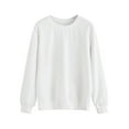 thumbnail image 1 of Nlife Women Long Sleeve Round Neck Solid Color Sweatshirt, 1 of 2