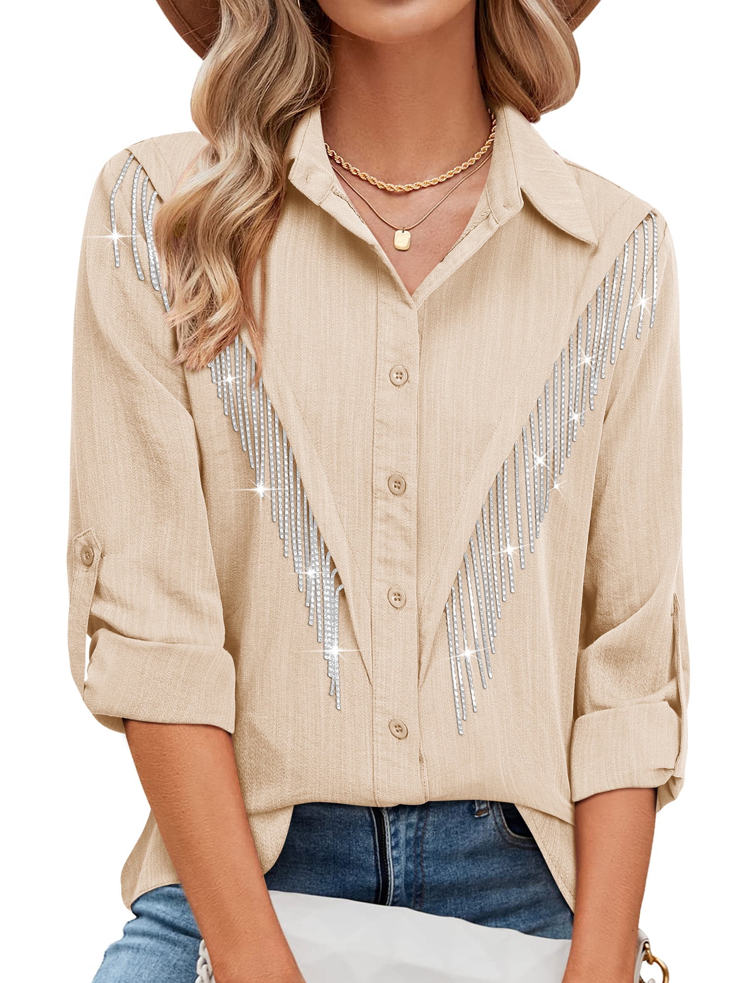 Women's Retro Western Vintage Floral Faith Print V-Neck Ruffled Three Quarter Sleeve Top main image 0