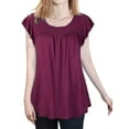thumbnail image 1 of Nlife Women Ruffled Short Sleeve Crew Neck Top, 1 of 2