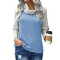 thumbnail image 1 of Nlife Women Stripe Color Block Cowl Neck Batwing Long Sleeve Top, 1 of 4