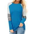 thumbnail image 1 of Nlife Women Stripes Leopard Print Crew Neck Long Sleeve Top, 1 of 11