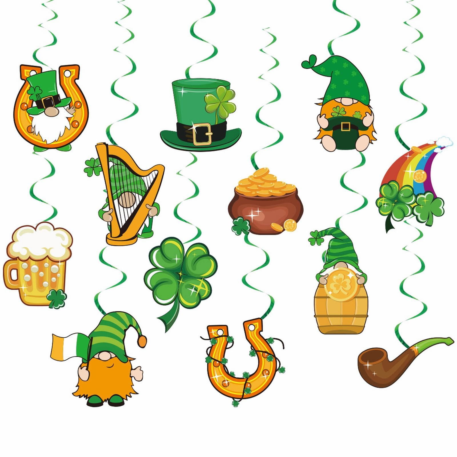 Nlsdqey Event & Party Stpatrick'S Day Irish Flag String Clovers Flag