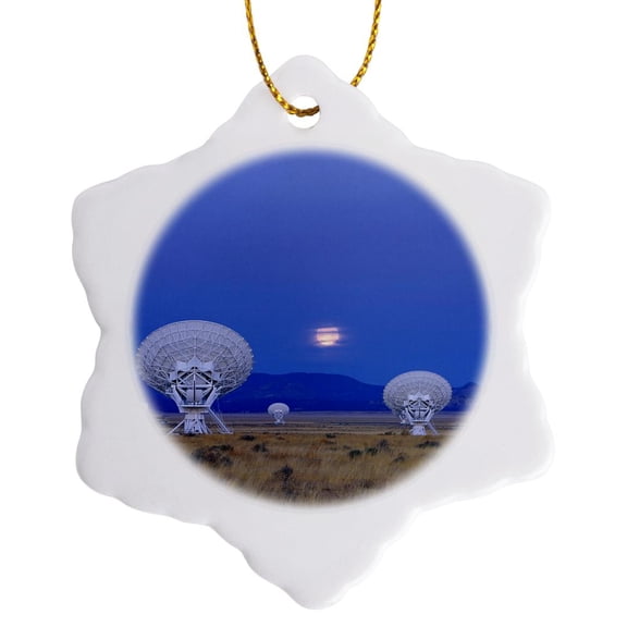 Nm, San Augustin, 27 Very Large Array Antennas - Us32 Bja0061 - Jaynes Gallery, 3 inch Snowflake Porcelain Ornament