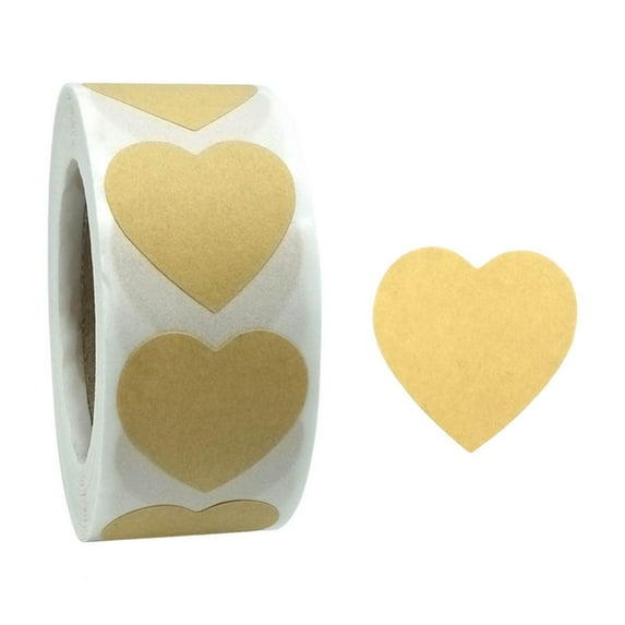 Nmdmisc 1" Natural Kraft Handmade with Love Stickers Cookie Stickers Thank You Stickers Printed Paper Labels Total 500 Permanent Adhesive Labels Per Roll