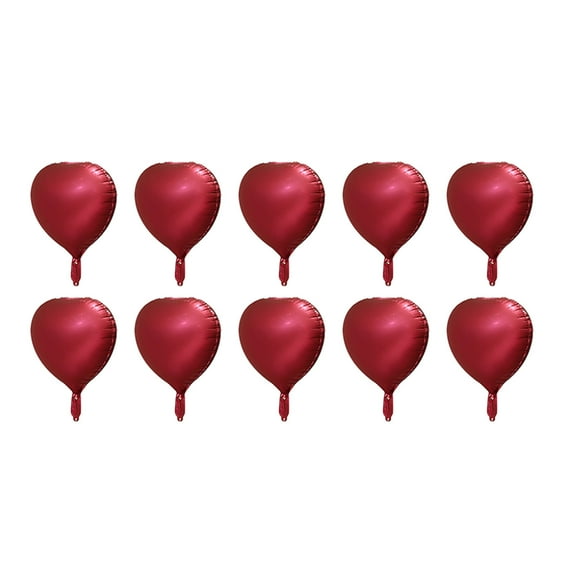 Nmdmisc 10PCS 18" Heart Balloons Heart Foil Balloons Mylar Heart Shaped Balloons Metallic Aluminum Balloons Romantic Party Decor Balloons for Valentines Day Birthday Wedding Bridal Decor,Red