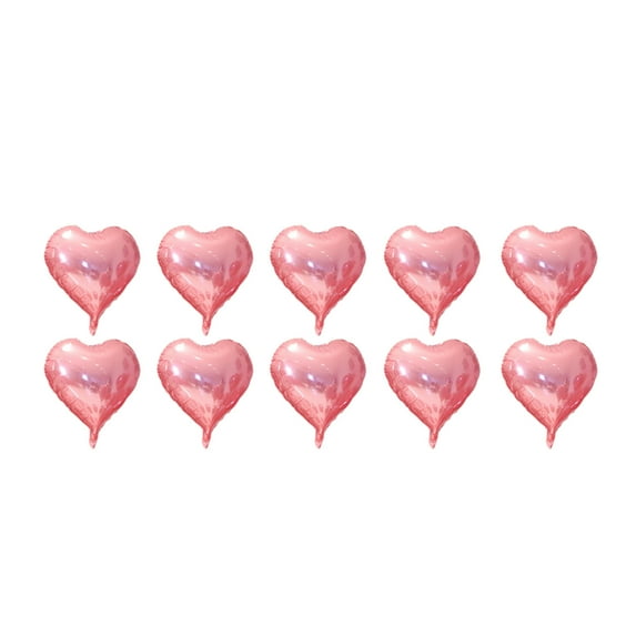 Nmdmisc 10PCS 18" Heart Balloons Heart Foil Balloons Mylar Heart Shaped Balloons Metallic Aluminum Balloons Romantic Party Decor Balloons for Valentines Day Birthday Wedding Bridal Decor,Pink