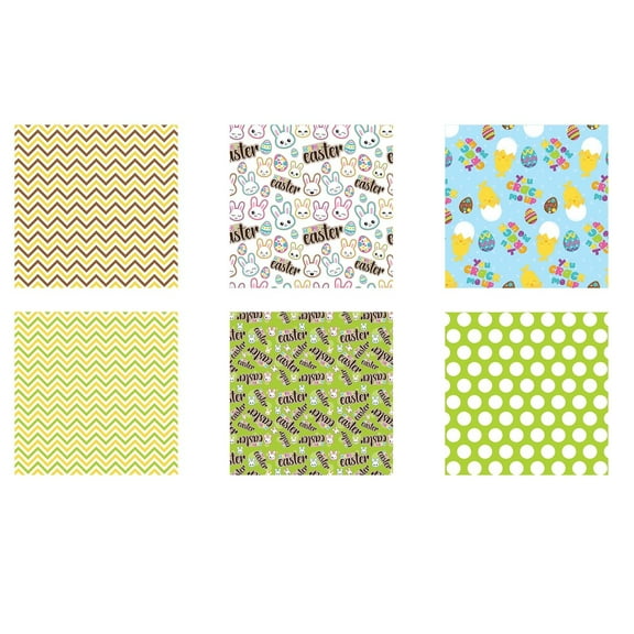 Nmdmisc 10PCS Easter DIY Crafts Supplies Easter Spring Bunny Printed Fabric Squares 10Inch